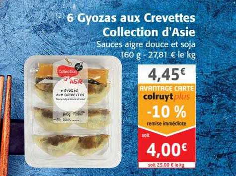 6 gyozas aux crevettes collection d'asie