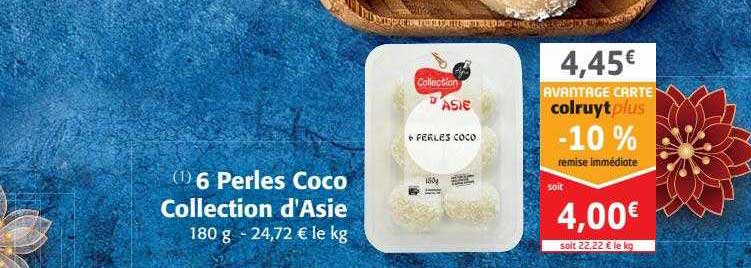 6 perles coco collection d'asie