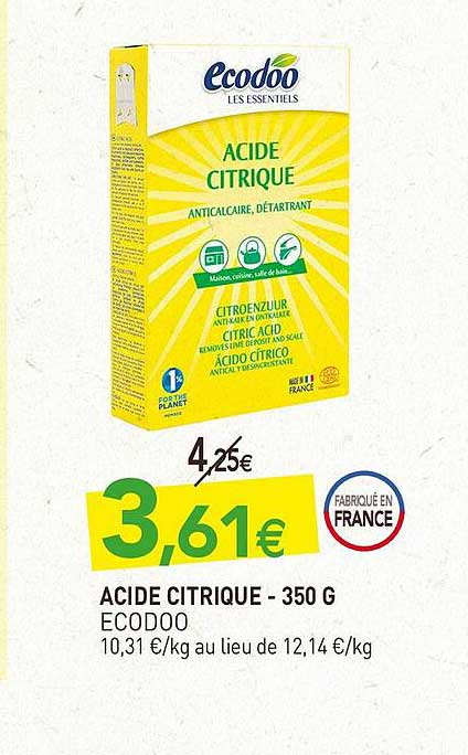 acide citrique - 350 g écodoo