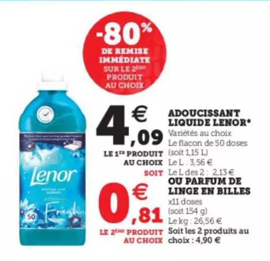 Adoucissant Liquide Lenor Ou Parfum De Linge En Billes