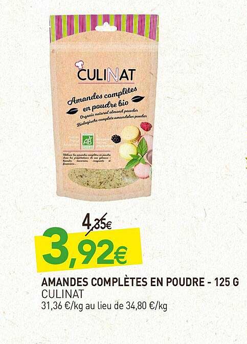 amandes complètes en poudre culinat - 125 g
