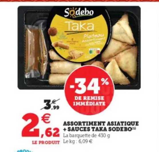assortiment asiatique + sauces taka sodebo