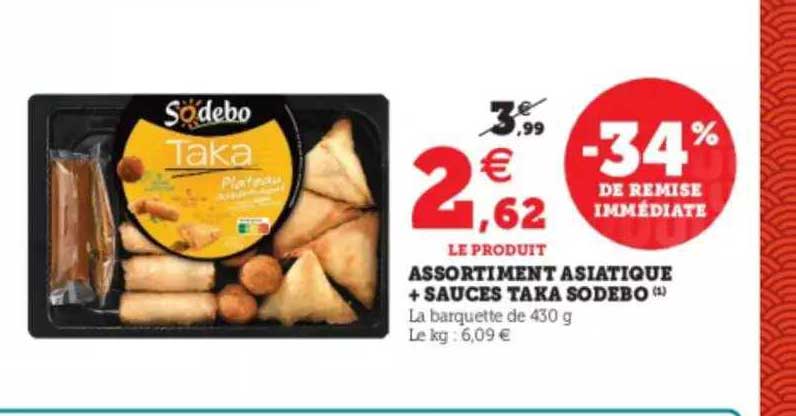 assortiment asiatique + sauces taka sodebo