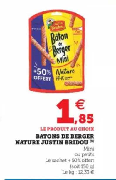 bâtons de berger nature justin bridou