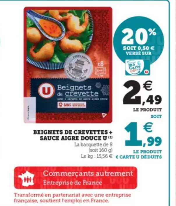 beignets de crevettes + sauce aigre douce u