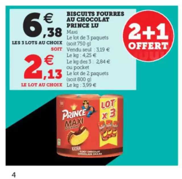 Biscuits Fourrés Au Chocolat Prince Lu