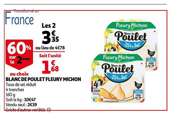 blanc de poulet fleury michon