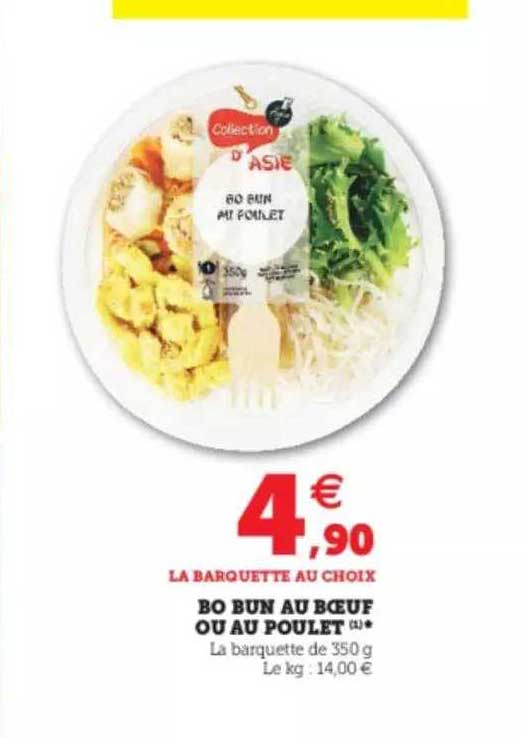 bo bun au bœuf ou au poulet