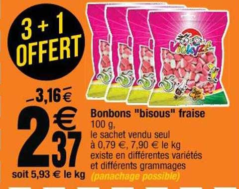 bonbons "bisous" fraise