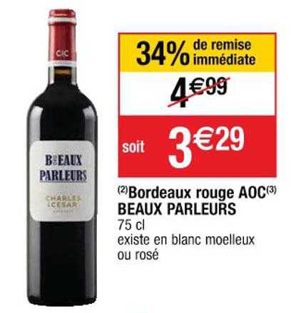 bordeaux rouge aoc beaux parleurs
