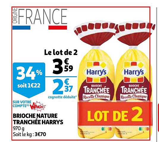 Brioche Nature Tranchée Harrys