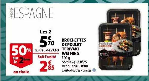brochettes de poulet teriyaki wei ming