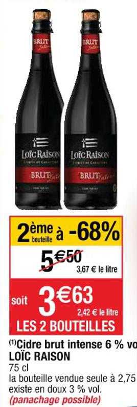 cidre brut intense 6% vol. loïc raison