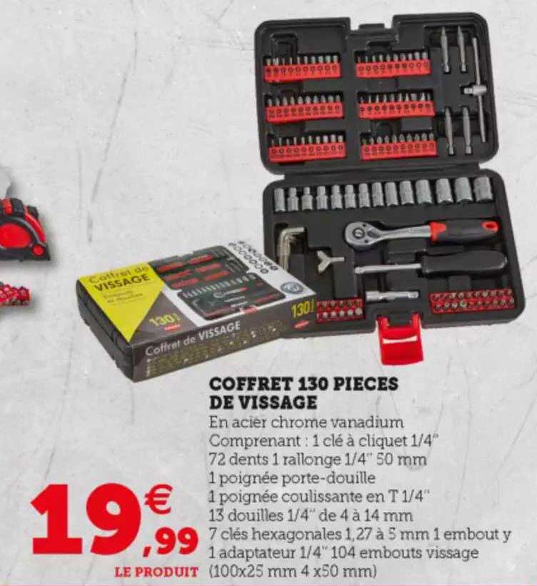 coffret 130 pièces de vissage