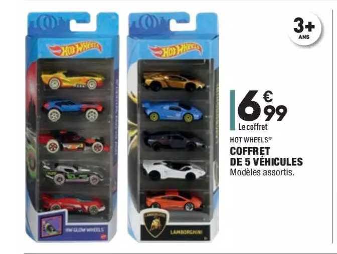coffret de 5 véhicules hot wheels