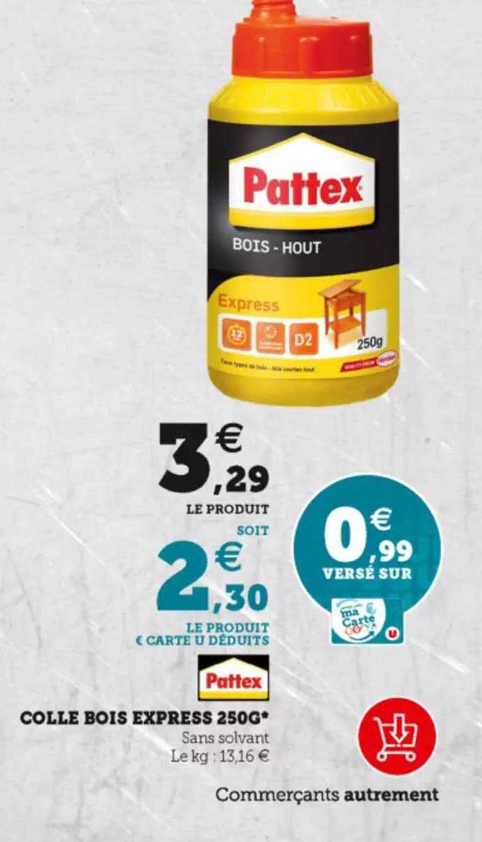 colle bois express 250g pattex