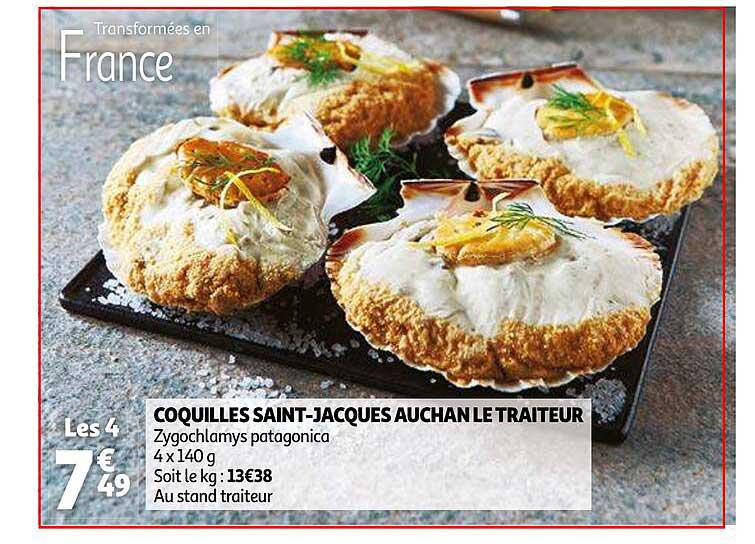 coquilles saint-jacques auchan le traiteur