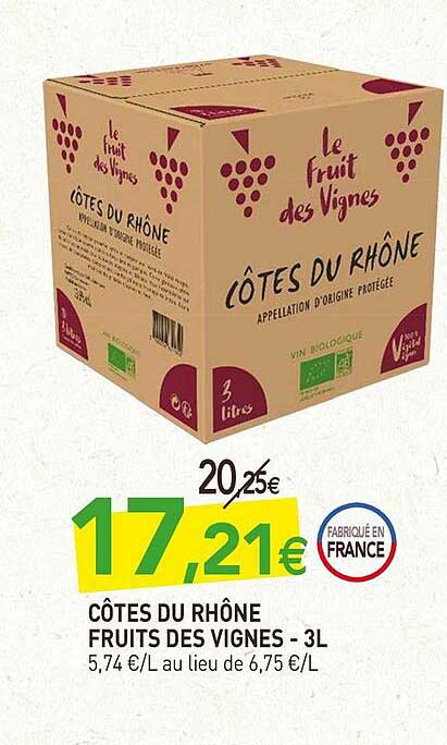côtes du rhône fruits des vignes