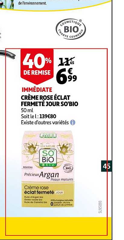 crème rose éclat fermeté jour so'bio
