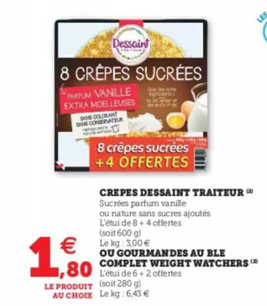 crêpes dessaint traiteur ou gourmandes au blé complet wieght watchers