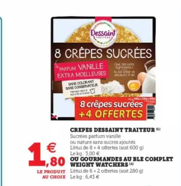 crêpes dessaint traiteur ou gourmandes au blé complet wieght watchers