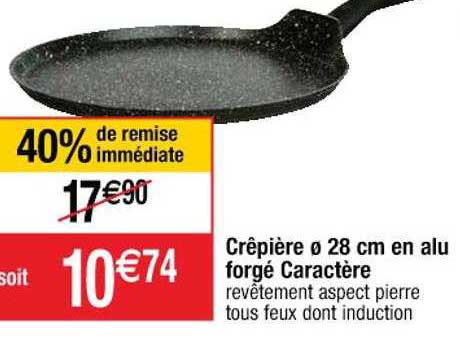 crêpière ø 28 cm en alu forgé caractère