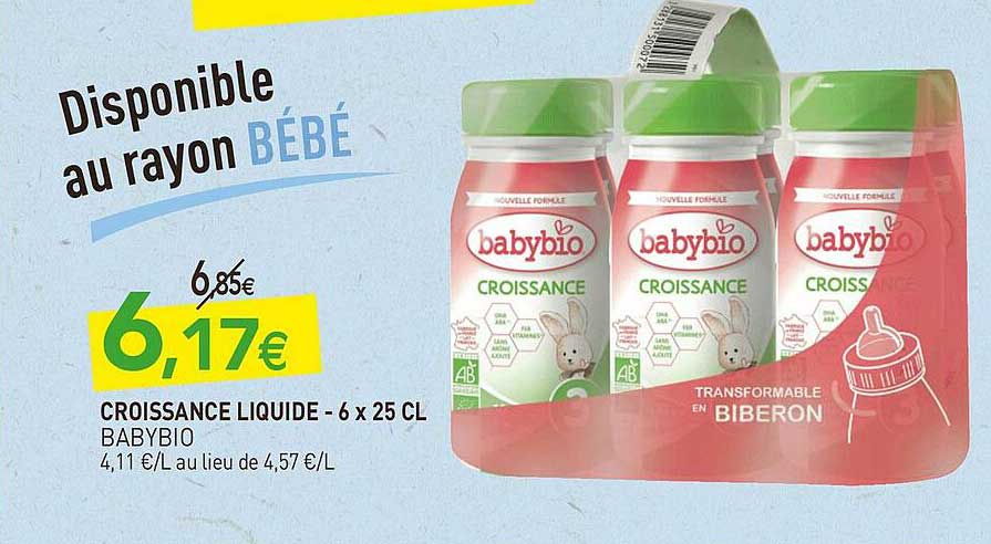Croissance Liquide Babybio - 6 X 25 Cl