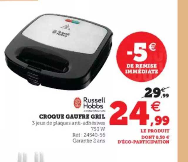croque gaufre gril russell hobbs