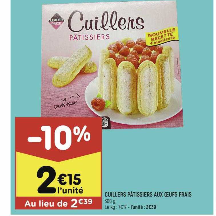 cuillers pâtissiers aux oeufs frais