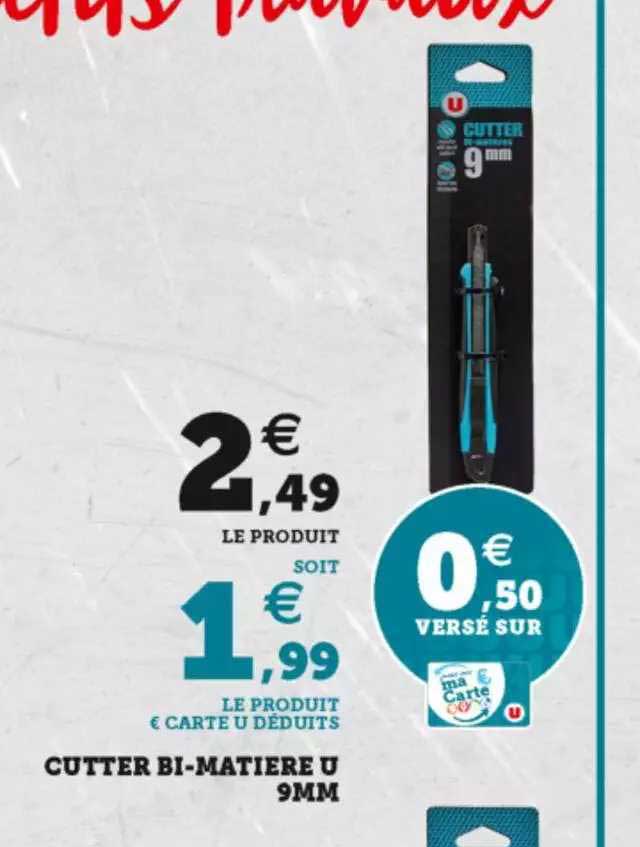 cutter bi-matière u 9mm