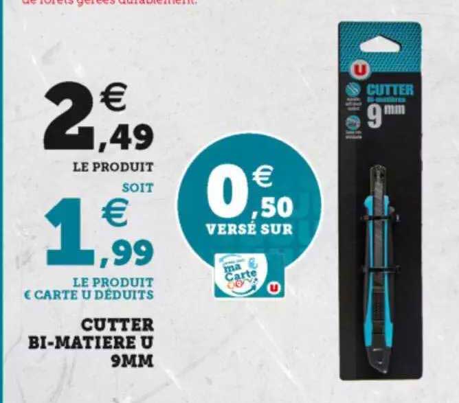 cutter bi-matière u 9mm