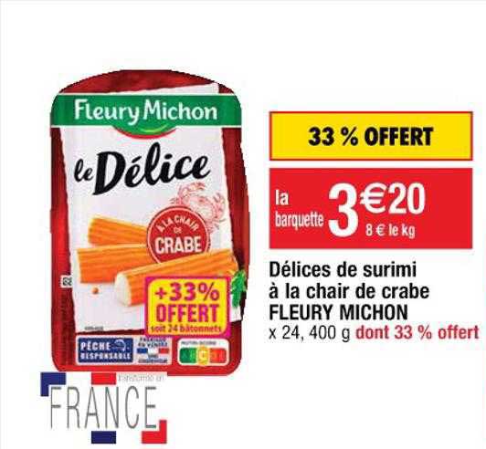 délices de surimi à la chair de crabe fleury michon