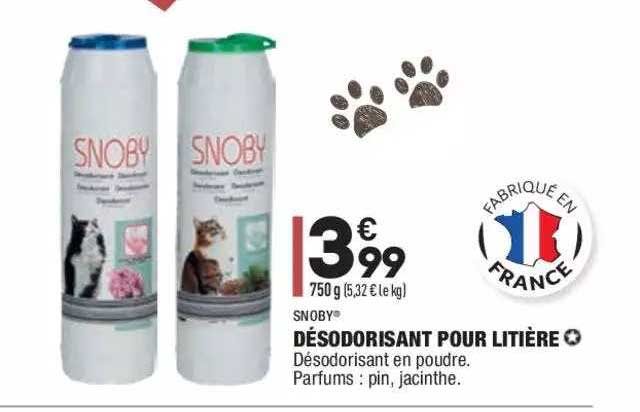 désodorisant pour litière snoby