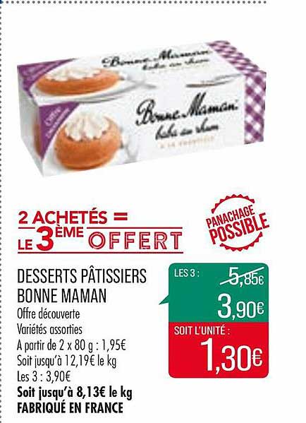 desserts pâtissiers bonne maman