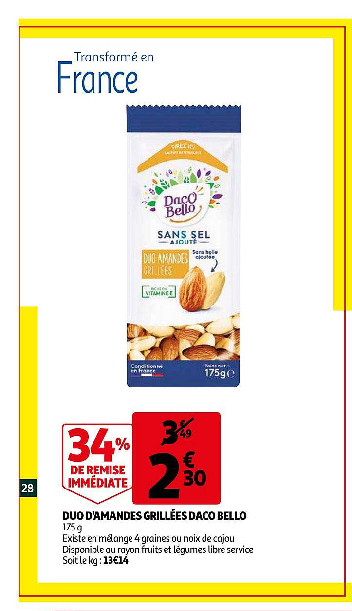 duo d'amandes grillées daco bello