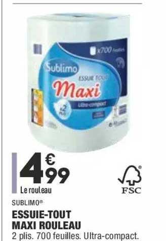 essuie-tout maxi rouleau sublimo