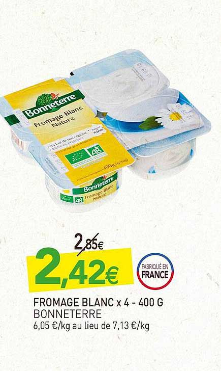 fromage blanc x4 bonneterre - 400g