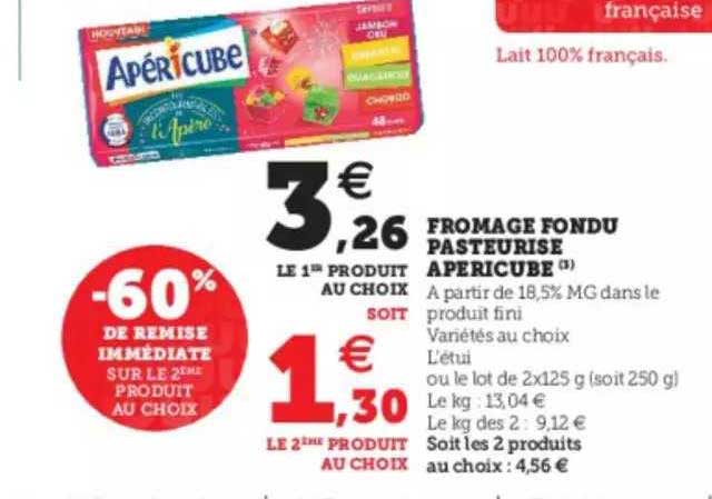 Fromage Fondu Pasteurisé Apéricube