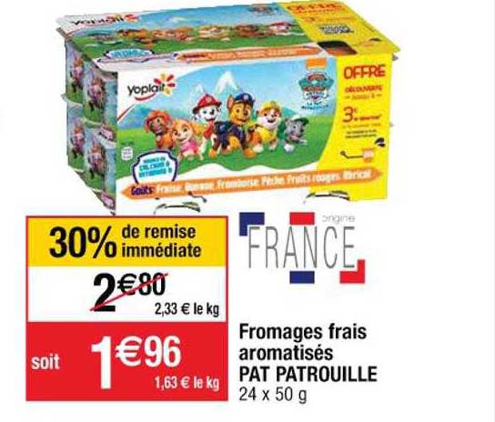 fromages frais aromatisés pat patrouille
