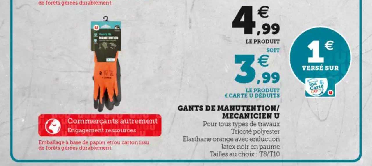 gants de manutention - mécanicien u