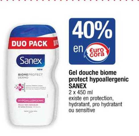 gel douche biome protect hypoallergenic sanex