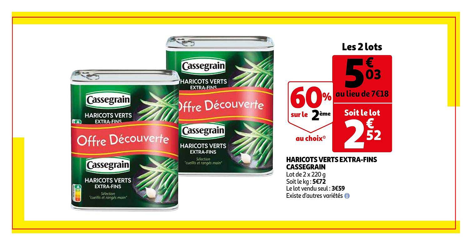 haricots verts extra-fins cassegrain