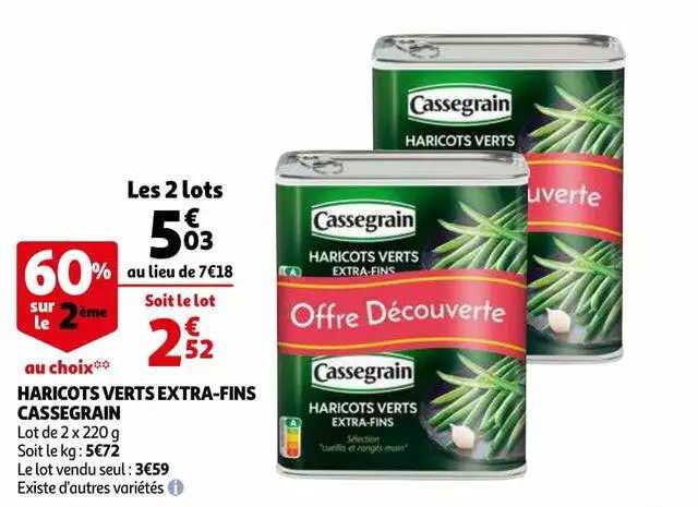 haricots verts extra-fins cassegrain