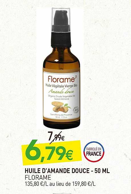 huile d'amande douce florame - 50 ml