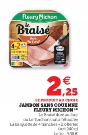 jambon sans couenne fleury michon
