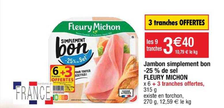 jambon simplement bon -25% de sel fleury michon