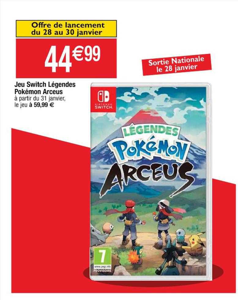 jeu switch légendes pokémon arceus