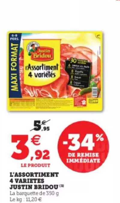 L'assortiment 4 Variétés Justin Bridou