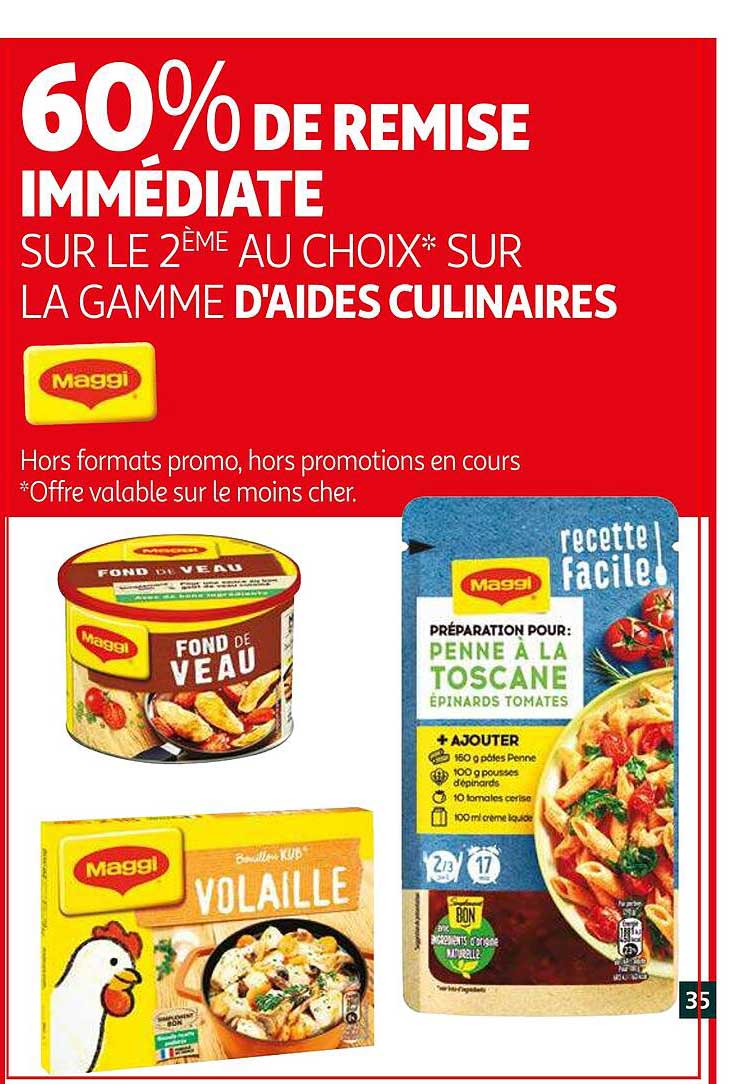 la gamme d'aides culinaires maggi