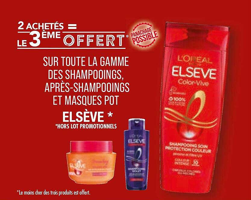 la gamme des shampooings, après-shampooings et masques pot elsève